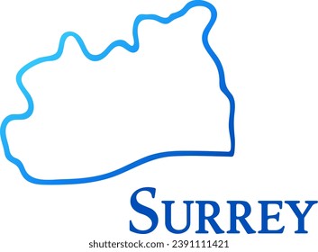 Surrey mapa de gradiente de contorno dibujado a mano