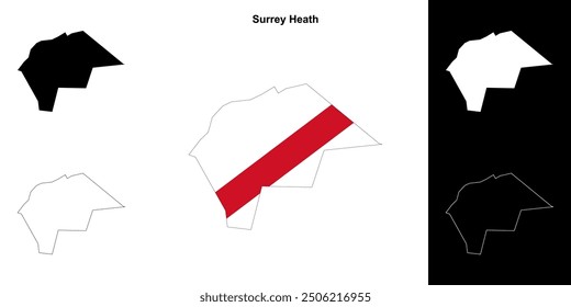 Surrey Heath blank outline map set