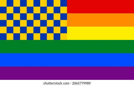 surrey and rainbow flags. vector illustration proportion 3:5

