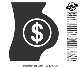 Surrogacy icon with black bonus professional symbols. Surrogacy vector illustration style is a flat gray iconic element for web design, app user interfaces.