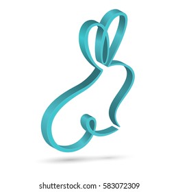 Surround the outline of the Bunny. Vector illustration. Logo, emblem, sign.