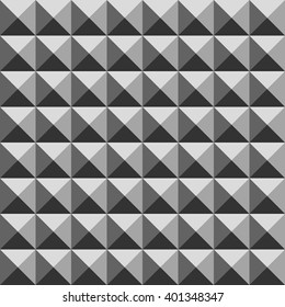 surround repeating geometric pattern in black and white like little pyramids