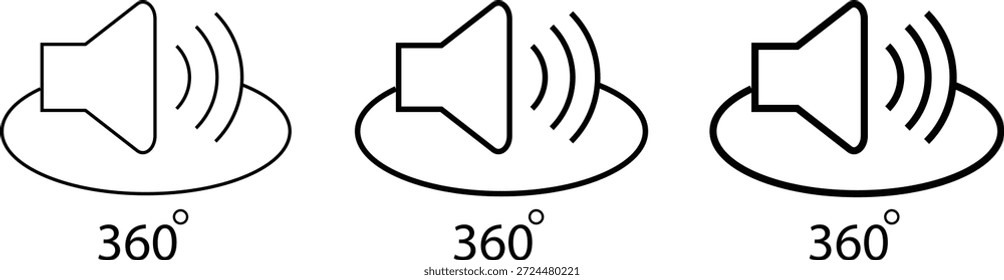 Icono de sonido envolvente. Símbolos del sistema de altavoces de audio. Símbolo de sonido envolvente inalámbrico. Diseño gráfico de sonido inmersivo
