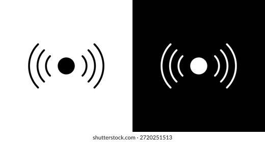 Surround-Sound-Symbol, schwarzes flaches Piktogramm. Für Grafik- und Webdesign.