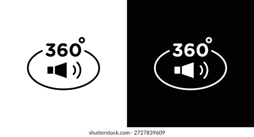 Surround sound icon Flat Vector illustration. Simple black symbols