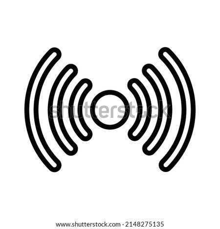 Surround Sound Icon. Line Art Style Design Isolated On White Background