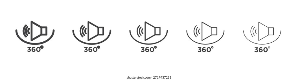 Surround-Sound-Symbol in linearen Strichen Konzept