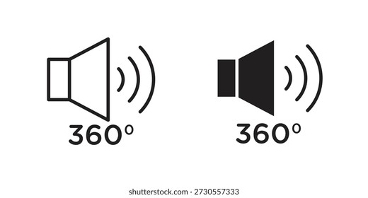 Surround-Sound-Symbolsatz. Paket mit minimalem Logo-Webelement.