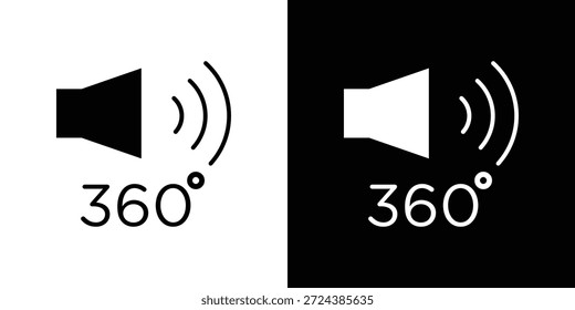 Surround sound icon simple flat graphic illustrations. Black and white silhouette vector