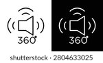 Surround sound icon Thin line illustration vector.