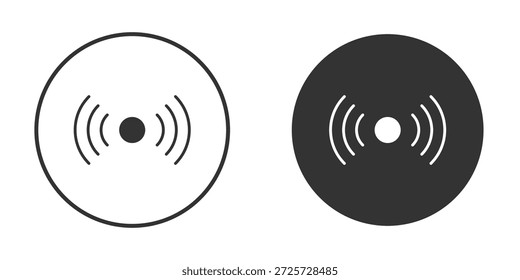 Surround-Sound-Symbol in trendigem, flachem Schwarz-Weiß. geeignet für Grafikdesign