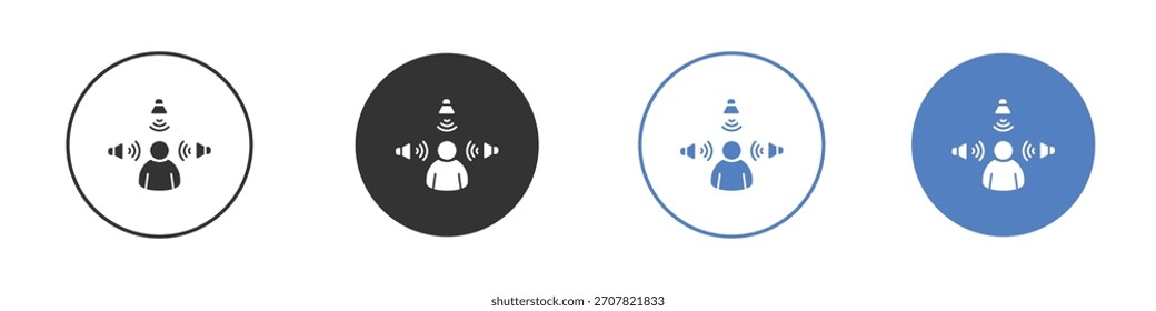 Ilustración de Arte vectorial de icono de sonido envolvente. para concepto móvil y Diseños web