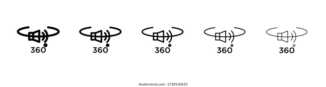 Surround sound icon vector in editable stroke linear pictogram