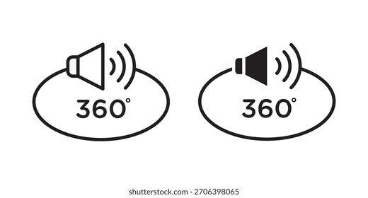 Ilustración vectorial de iconos de sonido envolvente. Diseño plano. Símbolos de Vector de Diseño gráfico.