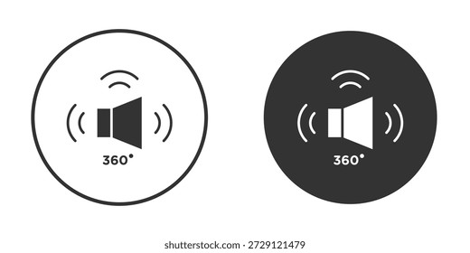 Surround-Sound-Symbol, Vektorsilhouette in Schwarz. einfacher flacher Symbolvektor.