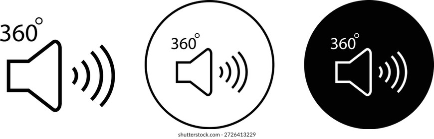 Icono de sonido envolvente. Símbolo de sonido envolvente inalámbrico. Símbolos del sistema de altavoces de audio. Diseño gráfico de sonido inmersivo
