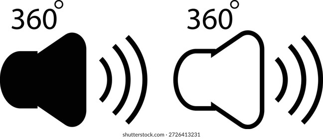 Icono de sonido envolvente. Símbolo de sonido envolvente inalámbrico. Símbolos del sistema de altavoces de audio. Diseño gráfico de sonido inmersivo
