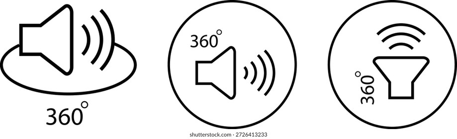Icono de sonido envolvente. Símbolo de sonido envolvente inalámbrico. Símbolos del sistema de altavoces de audio. Diseño gráfico de sonido inmersivo

