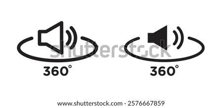 Surround sound icons in outline and stroke versions