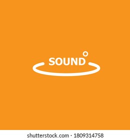 surround sound logo.360 sound logo.100% vector. sound logo with yellow background.