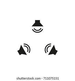 Surround sound symbols icon, vector illustration.