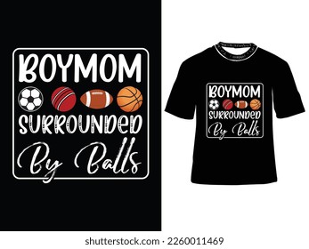 SURROUNDED BY BALLS, T-SHIRT DESIGN VECTOR-BLACK TEE