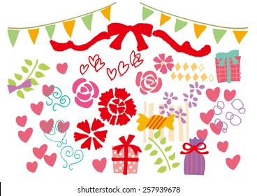 It is surrounded by a lot of cute gift