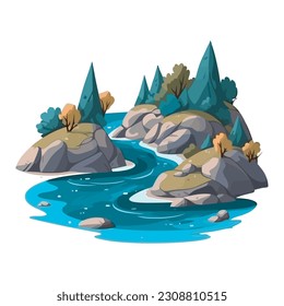 surrounded by nature beauty scene isolated