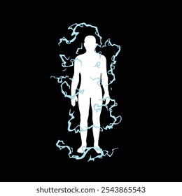 surrounding blue lightning aura effect