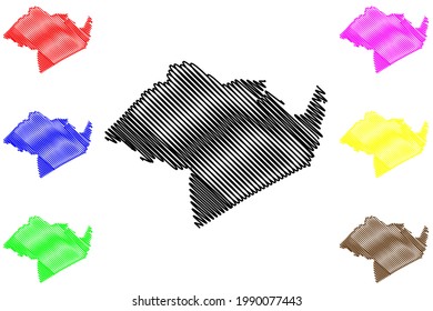 Surry County, Commonwealth of Virginia (condado de los Estados Unidos de América), mapa de ilustraciones vectoriales, dibujo de garrapatas Mapa de Surry