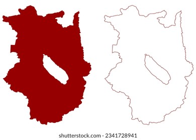 Sursee District (Switzerland, Swiss Confederation, Canton of Lucerne or Luzern) map vector illustration, scribble sketch Wahlkreis Sursee map