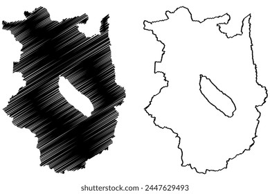 Sursee District (Switzerland, Swiss Confederation, Canton of Lucerne or Luzern) map vector illustration, scribble sketch Wahlkreis Sursee map