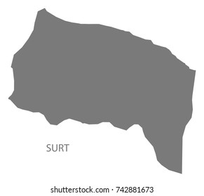 Surt district map of Libya grey illustration silhouette shape