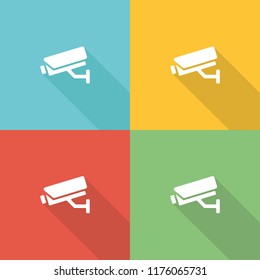 Surveillance Camer a Flat Icon Concept