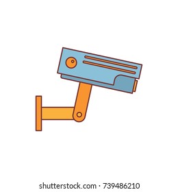 Surveillance camera cartoon icon vector illustration for design and web isolated on white background. Surveillance camera vector object for label web and advertising