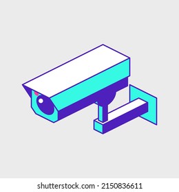 Surveillance Camera Cctv Isometric Vector Icon Illustration