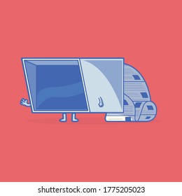 Surveillance Camera character vector illustration. Social media, communication, internet design concept