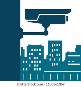 surveillance camera, city line 