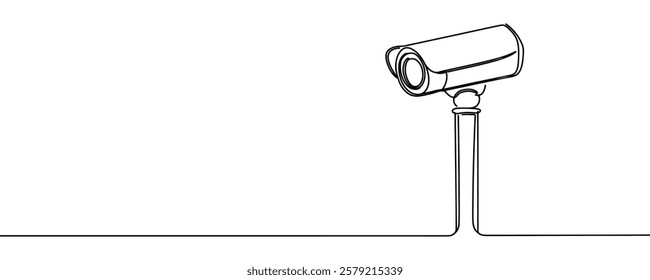 Surveillance camera Continuous one line drawing