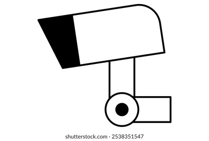 Surveillance camera, Crime Prevention and Home Security Black and White Icons, Vector Illustration