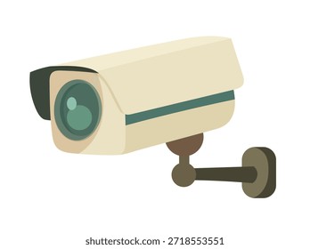 Cámara de vigilancia. Detective. Clipart de Vector plano, ilustración con fondo aislado.