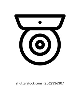 Surveillance camera. Editable stroke vector icon.