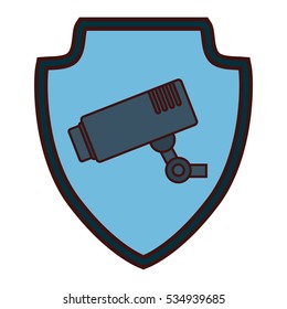 surveillance camera emblem icon image vector illustration design 