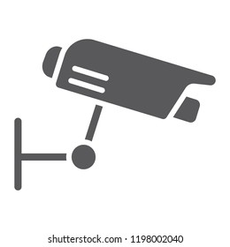 Surveillance camera glyph icon, guard and digital, cctv sign, vector graphics, a solid pattern on a white background, eps 10.
