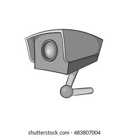 Surveillance camera icon in black monochrome style on a white background vector illustration