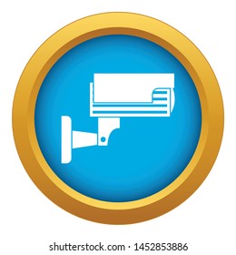 Surveillance camera icon blue vector isolated on white background for any design