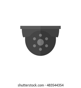 Surveillance camera icon in flat color style. Electronic safety protection robbery evidence CCTV