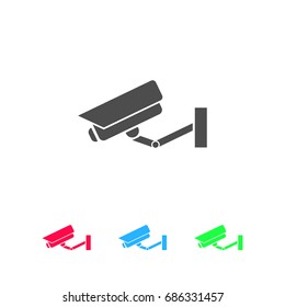 Surveillance Camera icon flat. Color pictogram on white background. Vector illustration symbol and bonus icons
