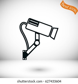 Surveillance Camera icon, flat design best vector icon