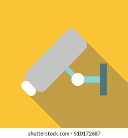 Surveillance camera icon. Flat illustration of surveillance camera vector icon for web